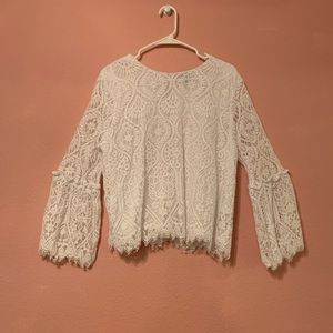 White lace long sleeve blouse from JcPenny